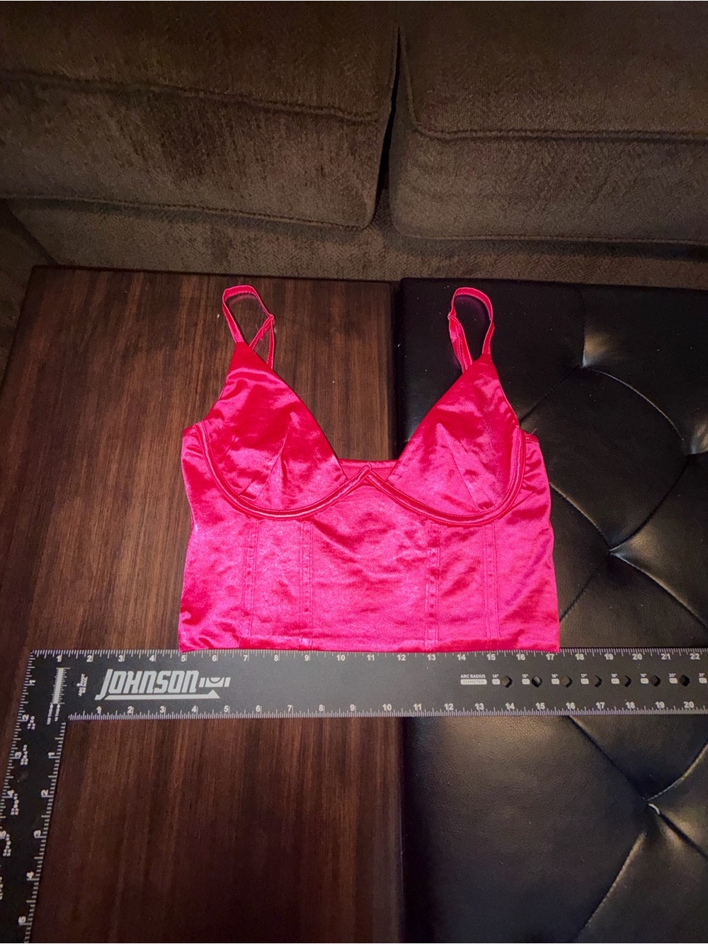 Women’s Satin-Like Longline Bralette - Pink